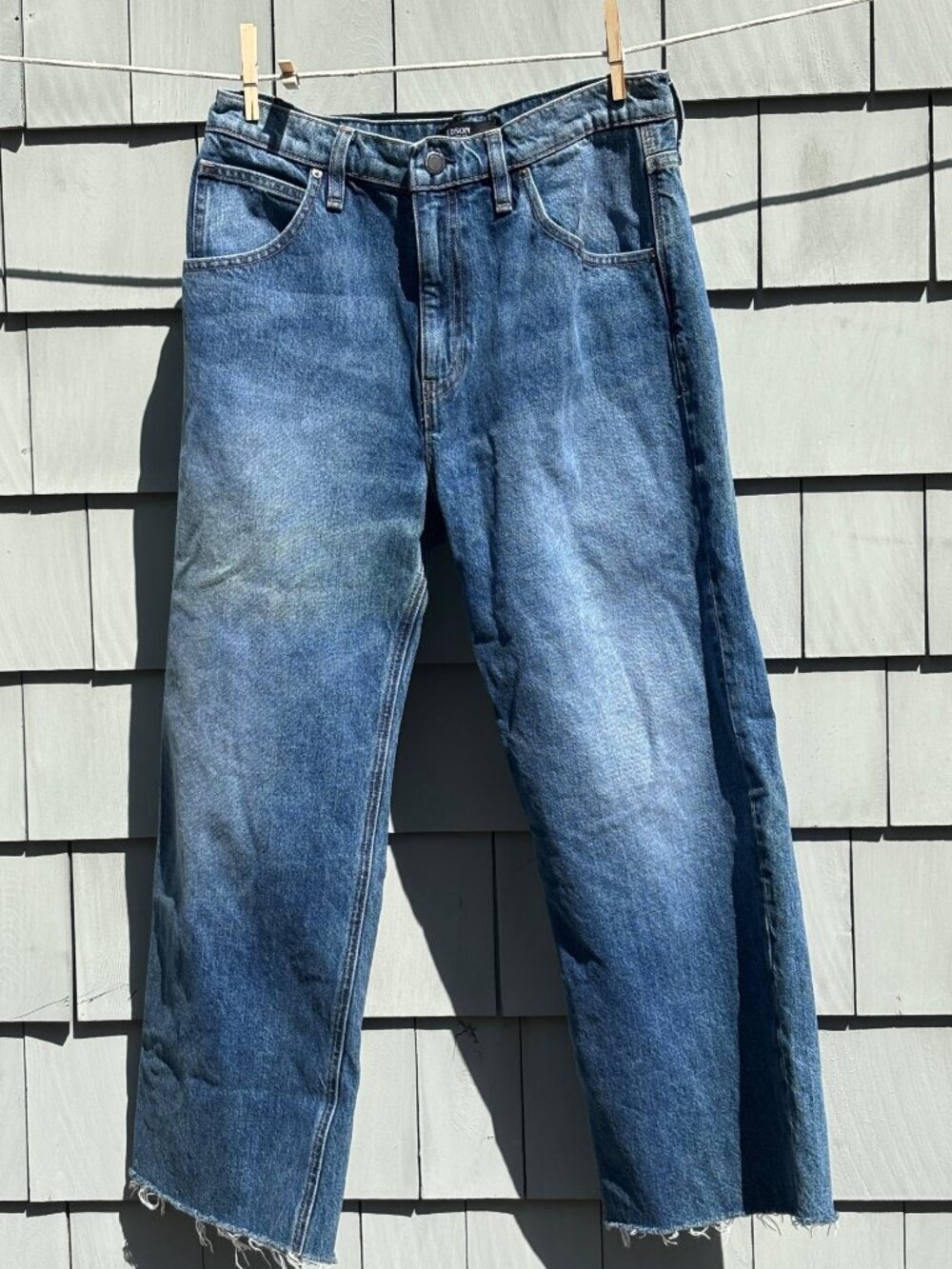 NWT Hudson Jeans Sloane Extreme Baggy Cropped Jeans Medium Wash Size 27